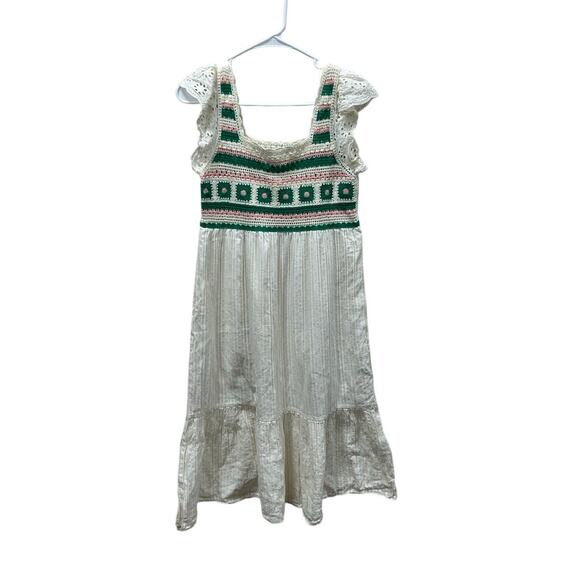 Urban Revivo White Boho Crochet Dress size 4 - Picture 1 of 7